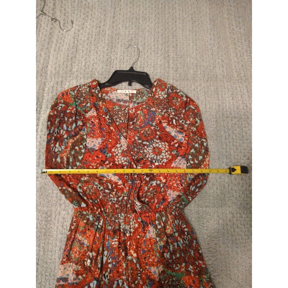 Cabi Vneck knee length ladies Dress Md boho  Feminine Cottage Core Beachy - Picture 7 of 10